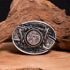 Men's DIY Rotating Spider Hidden Folding Knife Leather Belt