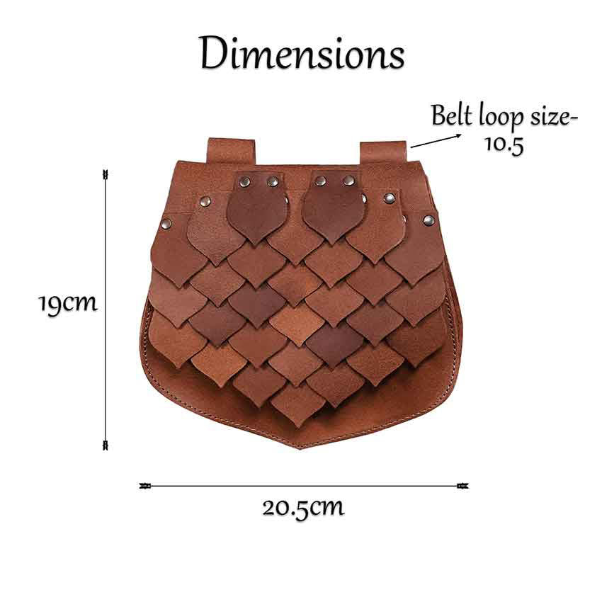 Medieval Style Large Capacity Fish Scale Viking Belt Bag