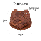Medieval Style Large Capacity Fish Scale Viking Belt Bag