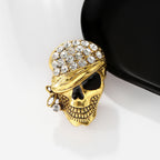Halloween Funny Diamond Pirate Skull Brooch Accessory