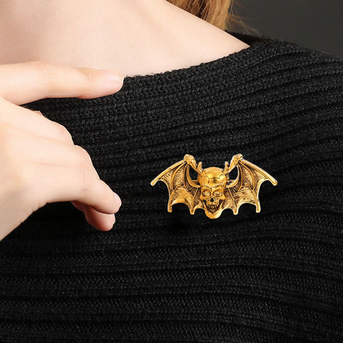 Creative Halloween Bat And Skull Brooch Accessory