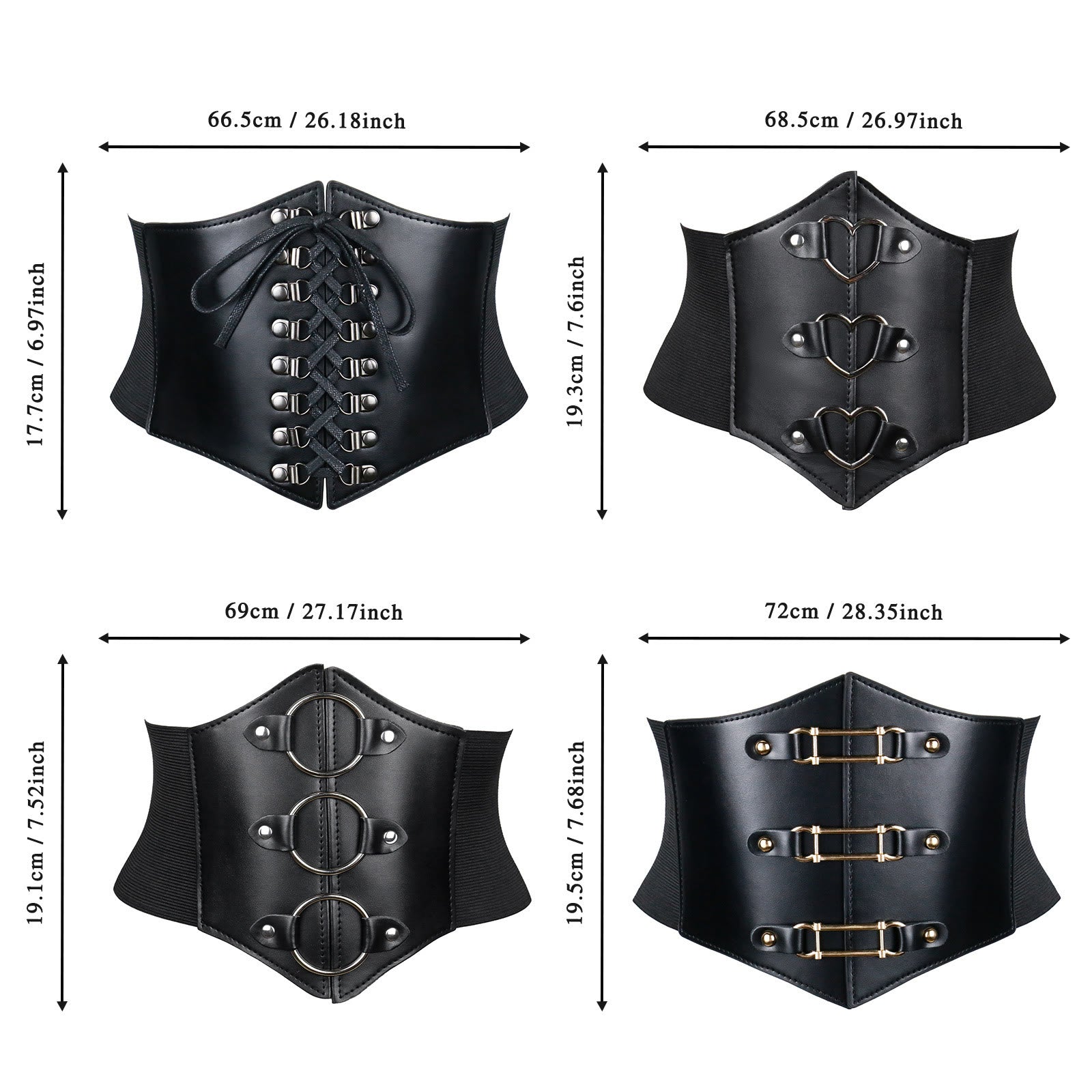 Black Women's Stylish Buckle & Strap Corset Belt