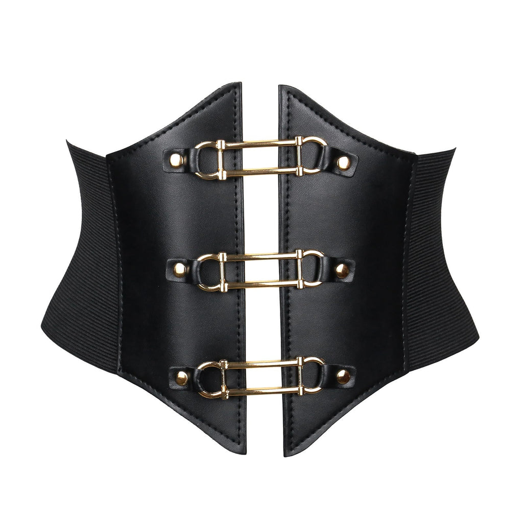 Black Women's Stylish Buckle & Strap Corset Belt