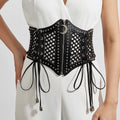 Black Fashion Strap Zipper Mesh Women's Corset Belt