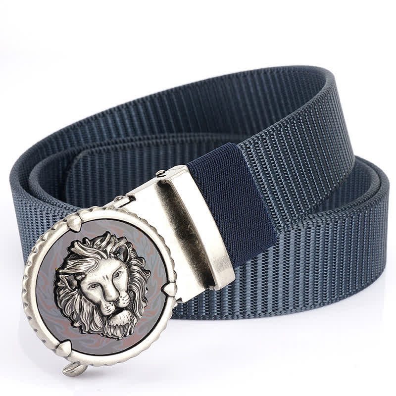 Men's Practical Lion Head Pattern Nylon Belt