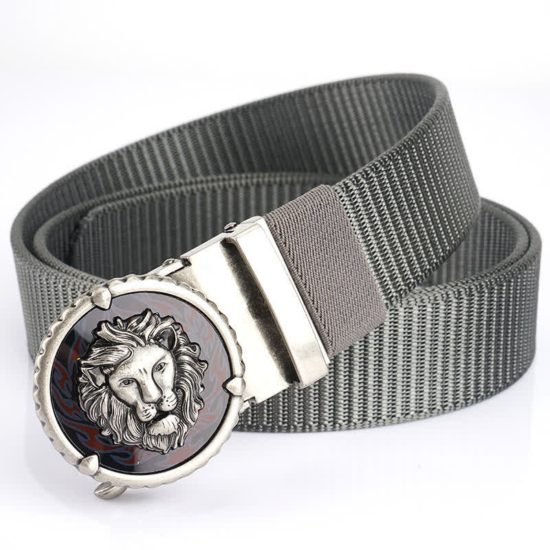 Men's Practical Lion Head Pattern Nylon Belt