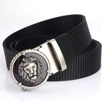 Men's Practical Lion Head Pattern Nylon Belt