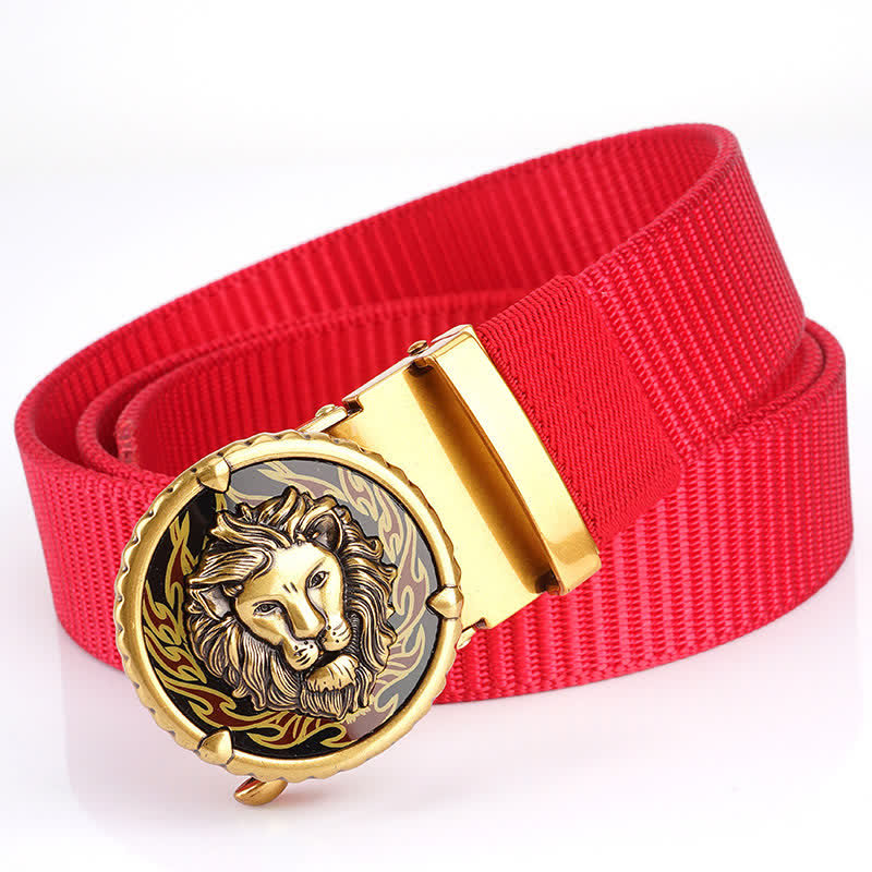 Men's Practical Lion Head Pattern Nylon Belt