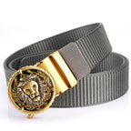 Men's Practical Lion Head Pattern Nylon Belt