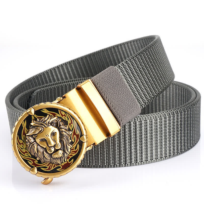Men's Practical Lion Head Pattern Nylon Belt