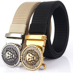 Men's Practical Lion Head Pattern Nylon Belt