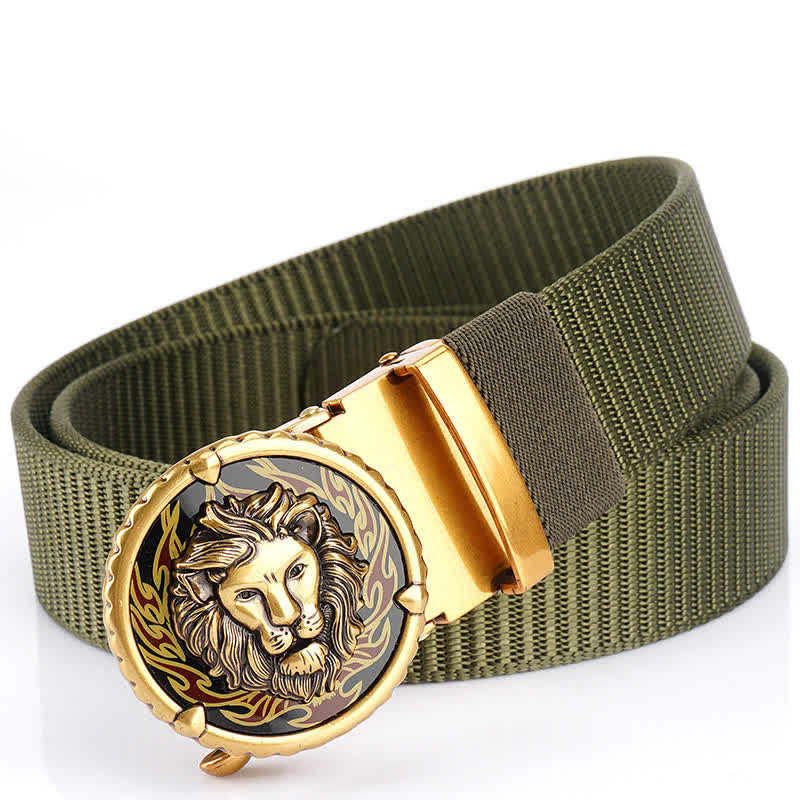 Men's Practical Lion Head Pattern Nylon Belt