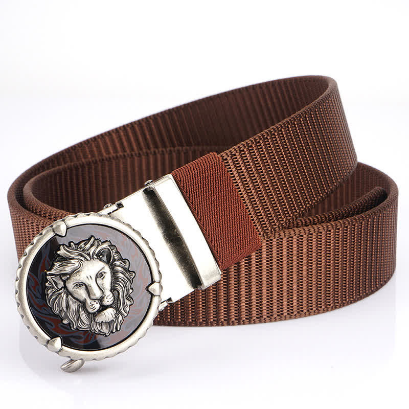 Men's Practical Lion Head Pattern Nylon Belt