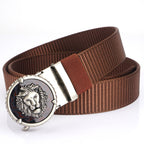 Men's Practical Lion Head Pattern Nylon Belt