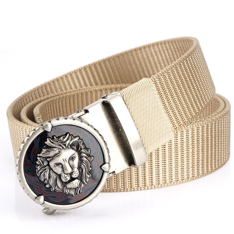 Men's Practical Lion Head Pattern Nylon Belt