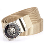 Men's Practical Lion Head Pattern Nylon Belt