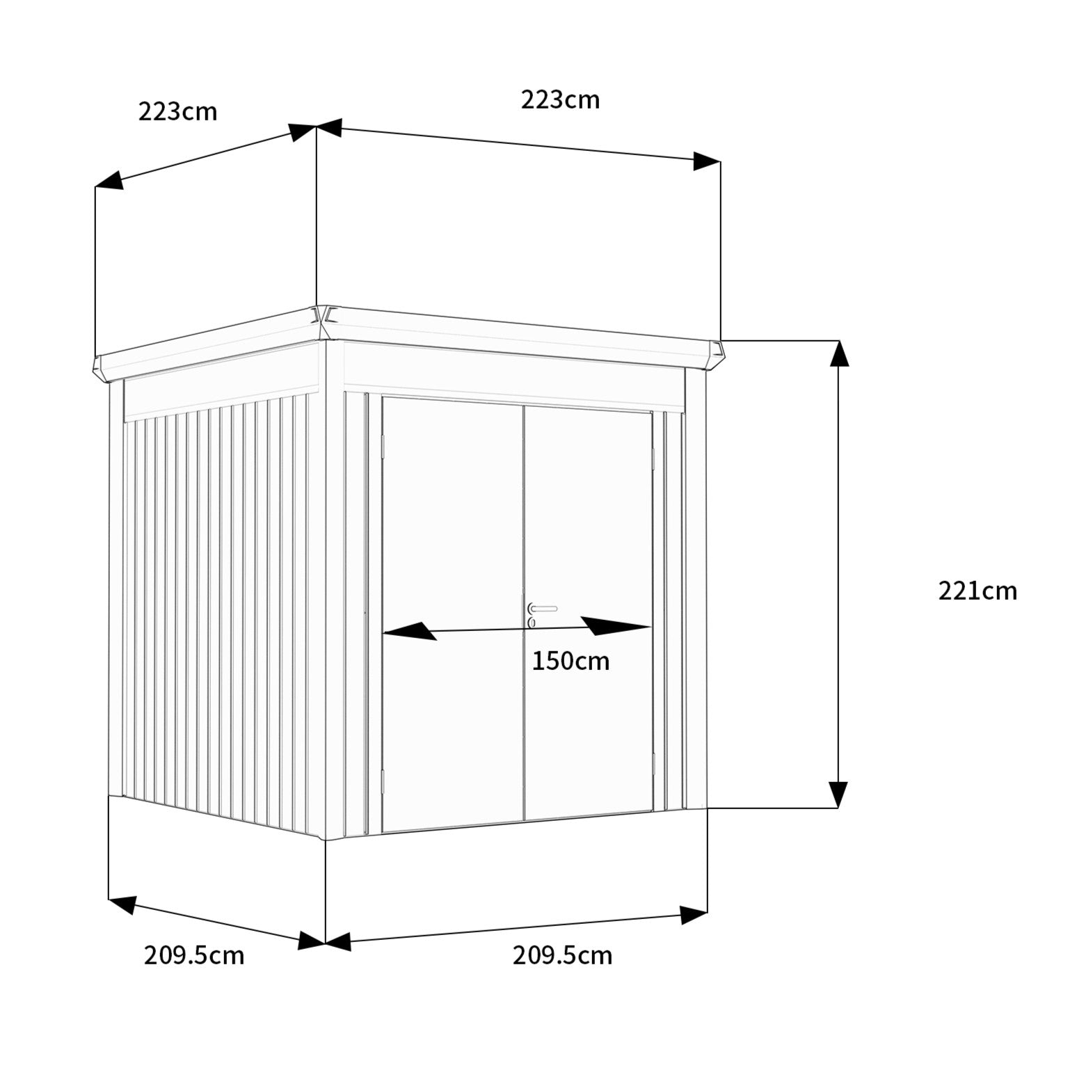 Waltons 7 x 7 Pent Metal Garden Shed