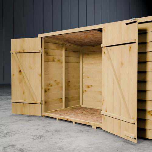 3 x 6 Value Overlap Double Door Pent Bike Shed