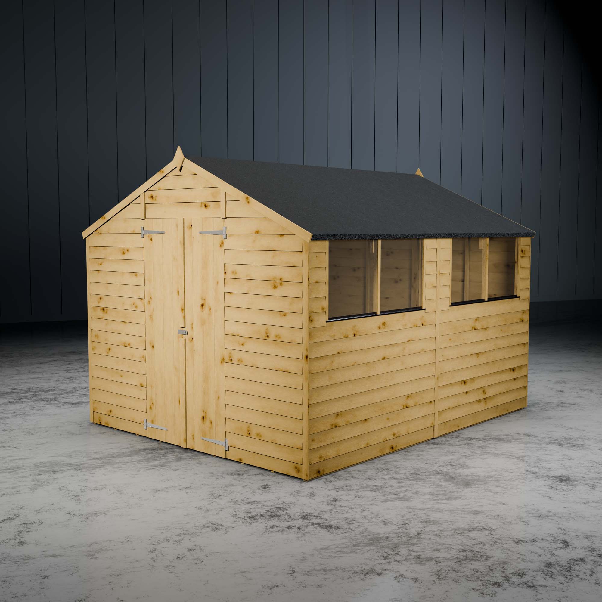 Value Overlap Double Door Apex Shed