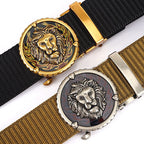 Men's Practical Lion Head Pattern Nylon Belt