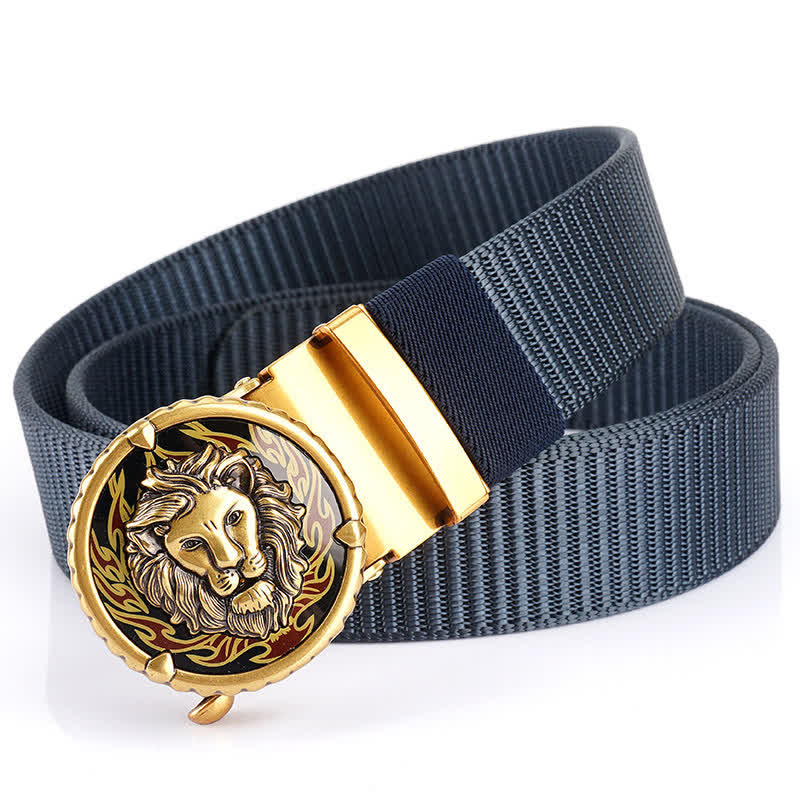 Men's Practical Lion Head Pattern Nylon Belt