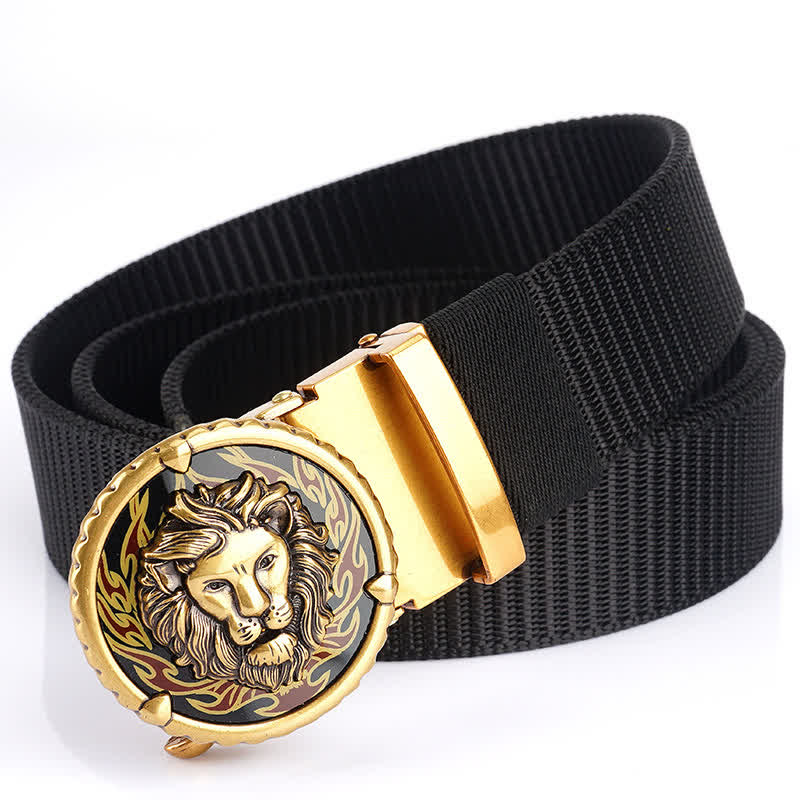 Men's Practical Lion Head Pattern Nylon Belt
