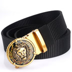 Men's Practical Lion Head Pattern Nylon Belt
