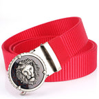 Men's Practical Lion Head Pattern Nylon Belt