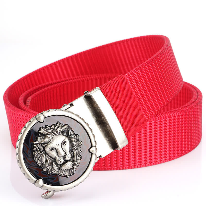 Men's Practical Lion Head Pattern Nylon Belt