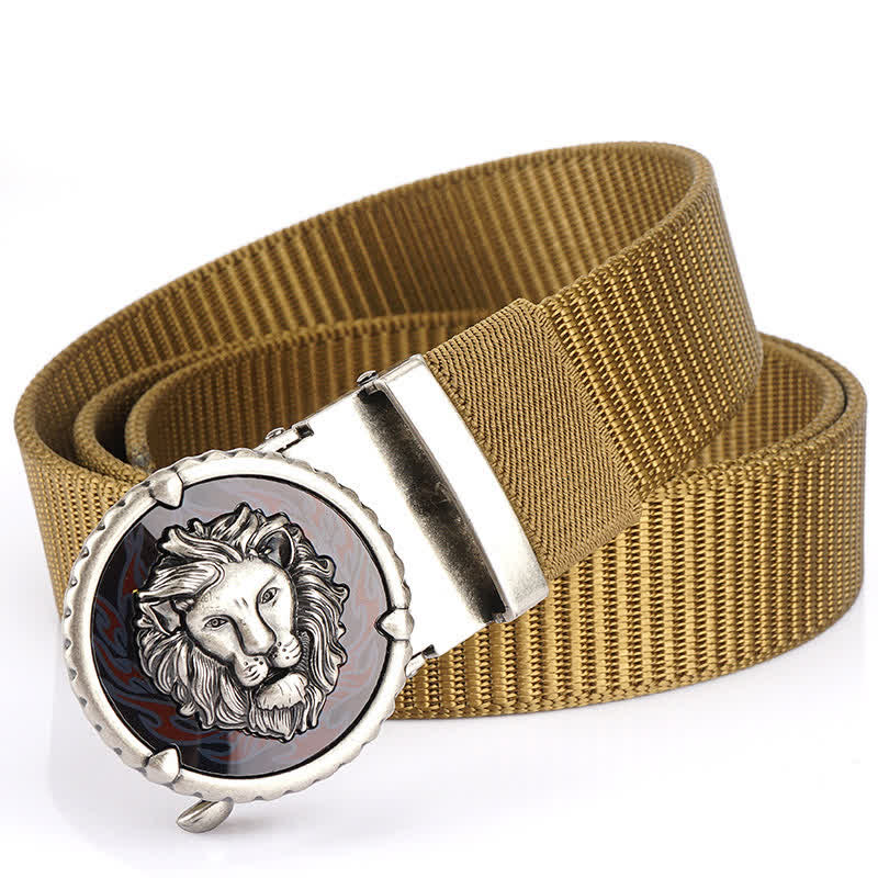 Men's Practical Lion Head Pattern Nylon Belt
