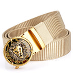 Men's Practical Lion Head Pattern Nylon Belt