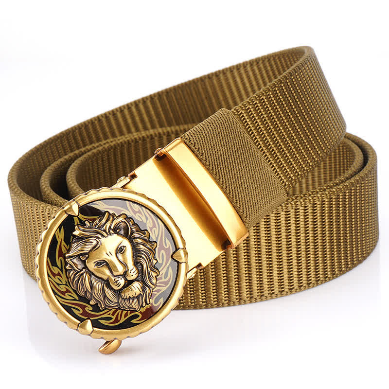 Men's Practical Lion Head Pattern Nylon Belt