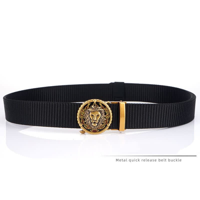 Men's Practical Lion Head Pattern Nylon Belt